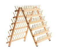 Zunetsutock Estante para bobinas de costura - Soporte de mesa plegable para bordado | Organizador para bobinas de acolchado, estructura de madera de doble cara, ideal para talleres creativos
