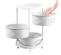 Zunetsutock Estantes de almacenamiento giratorios | Rolling Storage Cart Estantes de Almacenamiento con Ruedas - Organizador multicapa multiusos para balcón de cocina práctico