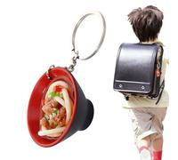 Zunetsutock fideos - Llavero realista de alimentos - Alimentos en miniatura para regalo de cumpleaños de graduación, juguetes clave para hombres y mujeres, colgante para amantes de los fideos, Red