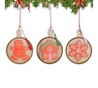 Zunetsutock Gingerbread Christmas Tree Ornaments - 3 unidades festivas para colgar decoraciones, lindo Holiday colgante conjunto | for Wall Window Table Shelf Living Room Indoor Home Celebration