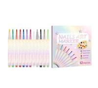 Zunetsutock Juego de bolígrafos - 12 colores Gel Marker para uñas artísticas, herramientas para manicura de puntas finas | Bolígrafos para decoración DIY, regalos de Navidad para madres, jóvenes