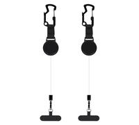 Zunetsutock Llavero de seguridad Paquete de 2 candados para teléfono móvil con clip para cinturón, diseño retráctil, duradero, estable, fácil de usar | Para viajes al aire Camping senderismo p