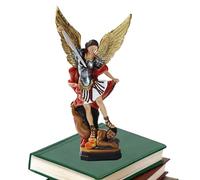 Zunetsutock Michael derrotó a Satanás Estatua - Arcángel de colores Miguel Figura - San Arcángel que derrotó a Satanás, figura religiosa coleccionable, escultura de ángel, decoración