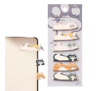 Zunetsutock Notas de gato - 180 hojas de marcadores de papel de dibujos animados con adhesivo fuerte, divertido y lindo juego de notas adhesivas para escribir mensajes de recordatorio y sig