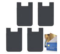 Zunetsutock Parte posterior del soporte para tarjetas telefónicas - 4 x Tarjetero adhesivos universales, bolsillo para colocar en la parte posterior del teléfono móvil | Cartera compacta para tarjetas