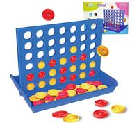 ZUNIPLEX Cuatro en Raya,Conecta 4,Four Wins Juego de Viaje, Juguete Educativo para niños, Juego de Estrategia para niños 3 4 5 6 7 8（Formato Grande）