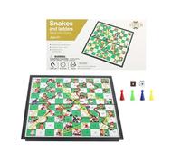 ZUNIPLEX Snakes and Ladders, Juego de Mesa magnético, Plegable y Compacto para niños; Juego de fichas de ajedrez de Viaje para Principiantes con Estuche de Transporte