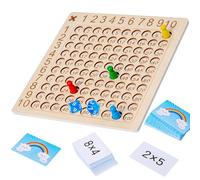 ZUNIPLEX Tabla de multiplicar para Primaria Tablas de multiplicar,Juego de Aprendizaje 1x1,Tabla de multiplicar de Madera,Tabla de multiplicar Montessori de Madera