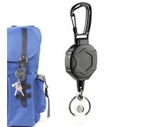 Zunishaone Cadena de carrete para insignias, mosquetón - Soporte para insignias - Llavero antiperdido para exteriores, fácil de tirar - Clip de cinturón ligero para alpinismo, casa, senderismo,