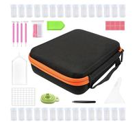 Zunishaone Caja de almacenamiento de diamantes de imitación - Caja de almacenamiento para amortiguadores, 30 cajas de espuma de rejilla, organizador portátil con embudo, bandeja, pinzas para pintura