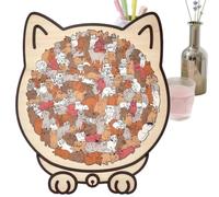 Zunishaone Cat Puzzle - Wooden 135 Piece Brain Teaser Activity Board Intricate Design, Cognitive Learning Challenge | Decorative Jigsaw Toy for Children Classroom Nursery Birthday Gift
