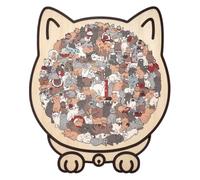 Zunishaone Cat Puzzle - Wooden 135 Piece Brain Teaser Activity Board Intricate Design, Cognitive Learning Challenge | Decorative Jigsaw Toy for Children Classroom Nursery Birthday Gift
