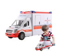 Zunishaone Coche Ambulancia de Juguete - 29x14x10cm ABS, Vehículo de Transporte Médico, de Luz Juegos de simulación preescolares, Historias de Respuesta a emergencias, aprendiza