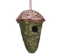 Zunishaone de colibrí natural, 12,5 x 20 cm, multicolor, refugio para tetas, percha tejida, perfecto para colgar árboles al aire libre, patio