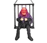 Zunishaone Decoraciones de halloween de prisionero hablando espeluznante,Preso de prisión animado jaula | Decoración aullando, Juguetes espeluznantes de halloween con detector de movimiento