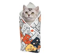Zunishaone Envoltorio para el cuidado del gato | Gato en tela autoadhesiva y resistente | Mantiene al gato suavemente para bañarse, cuidar y proporcionar atención médica, limita los movimientos sin