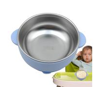 Zunishaone Food Bowl - 11x5.5cm Silicone Stainless Steel Suction Cup Plate, Non Slip Anti Scald Feeding Dish Ensuring Secure Dining | Camping Daycare Restaurant Snack Lunch Meal Travel Kitchen