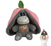 Zunishaone Fruit Plush - Breathing Plush Toy, Soothe Snuggle Animal | Realistic Movement with Lights and Music, Soft Velvet Educational Cartoon Animal Toy for Early Learning Kids Home Bedtime