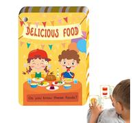 Zunishaone Fund Food Cards Flash - Cognititive Aprendizaje, Juego Educativo | Suministros Brillantes de Aprendizaje Temprano, 48x Tarjetas Sostenibles para Niños En Casa