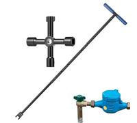 Zunishaone Herramienta de cierre de contador de agua | Llave de válvula antirretorno en forma de T | Llave de válvula telescópica | Para instalaciones sanitarias domésticas, jardín, césped, patio