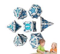 Zunishaone - Juego de dados multifacéticos para juegos de rol, 7 grandes dados portátiles para JDR, dados de juego de mesa, camping, fiestas entre amigos, juego de dados para aventura fantasía y