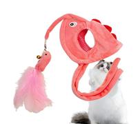 Zunishaone Juguete para gatos montado en la cabeza, juguete para gatos en la cabeza, juguete para gatos de casa, juguete para gatos para mascotas, varilla de juguete interactiva portátil para