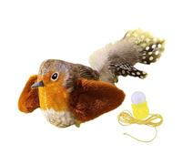 Zunishaone Juguete para Gatos Pájaro Chirriante - Felpa 13x7x7cm, Pluma de Hierba Gatera | Movimiento de Disparo de Sonido, Ejercicio de participación en el Juego diversión de en Interiores