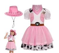 Zunishaone Kids Cowgirl Costume Western Outfit With Hat for Ages 3-10