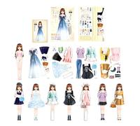 Zunishaone Kit De Ética Creativa - Juego De Mezcla De Traje De Personas Divertidas, Ropa De Simulación De Juego | Colección De Personajes Reutilizable, E De Historia Portátil para Niñas, in