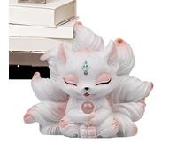 Zunishaone Nine-Tail Fox Decoration - 7.5x5.5x7.5cm Sturdy Resin Dashboard Figurine, Whimsical Animal Sculpture | Versatile Charm for Women Girls Vehicle Desktop Shelf Cabinet Gift