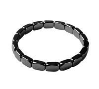Zunishaone Pulsera de hematita - Obsidiana masculina, elegante joyería de muñeca, banda decorativa | ideal para eventos de trabajo social y deportes de meditación.