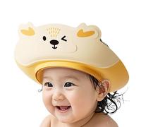 Zunishaone Sombrero de ducha de baño de bebé, sombrero de champú para baby shower - Visor de caricatura plegable Shampooing Protection de protección de la oreja Sombrero de lavado de la cabeza -