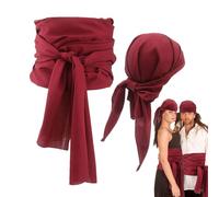 Zunishaone Sombrero pirata para la cabeza, traje completo de pirata, diadema suave, cinturón de bufanda, bandana, sombrero de cinturón, accesorios realistas de cosplay para juegos de rol, de