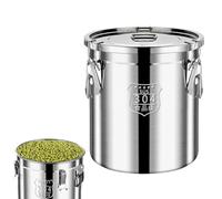 Zunishaone Stainless Steel Canister - 304 Large Capacity Airtight Bean Bucket, Durable Storage Container | Flour Rice Cereal Grain Bread Milk Organizer for Bar Restaurants Counter Countertop Kitchen