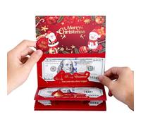 Zunishaone Tarjetas de Navidad de plata - Soporte de regalo de papel de 72 x 9 cm con sobre de cinta, tarjeta de presentación | Perfecto para familiares, reuniones de vacaciones