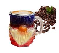 Zunishaone Taza de libro pintada, taza de café de resina 3D apilada, taza de té, botella de agua de resina colorida, decoración del hogar para amantes de la literatura, lectores, escritores