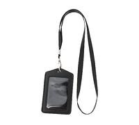 ZUNOXAZ 1 pieza Funda de Identificación para Empleados con Cordón Portatarjetas Id y Seguro Color Negro para Profesionales