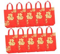 ZUNOXAZ 10 Piezas Bolsa de Reutilizable para Año Chino con Asas Tela No Tejida Capacidad Adecuada para Galletas y Decoración Festiva para Fiesta de Primavera