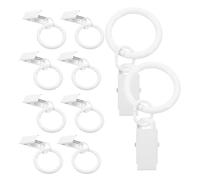 ZUNOXAZ 10 Piezas Clips para Cortinas con Anillos Clips Resistentes de Hierro para Cortina de Ducha Accesorios Duraderos Color Blanco