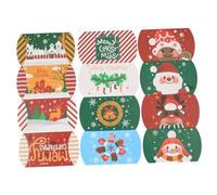 ZUNOXAZ 12 Piezas Cajas para de Navidad Estuche Decorativo Forma de Almohada Pequeñas Cajas para y Galletas Festivas Fácil Montaje y Ligero para Sorprender Navidad