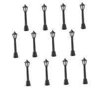 ZUNOXAZ 12 Piezas Mini Farolas de Plástico para Casa de Muñecas con Luz Simulada Modelo Compacto de Micro Paisaje para Decoración y Infantil