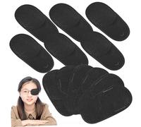 ZUNOXAZ 12 piezas Parches Oculares para Gafas de Tela Medianas Negro Entrenamiento para Ojo Perezoso Ambliopía Estrabismo Uso Ojo y Derecho Cómodos y Transpirables