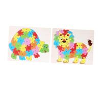 ZUNOXAZ 2 Juegos Rompecabezas de Madera Educativo Animales con Letras para Niñas Juguetes Montessori de Madera para Desarrollo Cognitivo y Reconocimiento de Palabras Seguro y Pulido