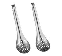 ZUNOXAZ 2 piezas Colador de Cocina Inoxidable Cucharas Escurridoras Perforadas para Separar Líquidos Utensilios de Cocina Eficientes y Fáciles de Limpiar