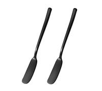 ZUNOXAZ 2 Piezas Cortador de Queso y Inoxidable Utensilios de Cocina para Untar Crema y Decorar Herramientas Multifuncionales para Repostería Color Negro
