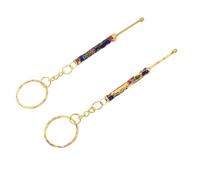 ZUNOXAZ 2 Piezas Cuchara para Limpiar Oídos Portátil con Diseño Compacto y Esmalte Elegante, Incluye Llavero para Uso Diario y Viajes