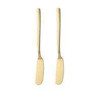 ZUNOXAZ 2 Piezas Cuchillo Inoxidable para Untar y Queso para Decorar Tartas y Repostería Utensilios de Cocina Multifuncionales Dorado