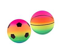 ZUNOXAZ 2 Piezas de Bola de Arco Iris Juguetes Bolas de Pelota Que rebota Juguete de Rebote para Bolas hinchables Bola de Rebote de polivinilo