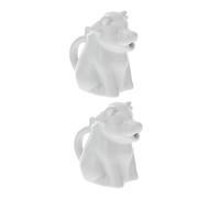 ZUNOXAZ 2 piezas Jarra de Leche Cerámica de Animales Pequeña Jarra de Salsas con Diseño Forma de Vaca para Cocina y Decoración de Limpiar