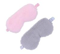 ZUNOXAZ 2 piezas Máscara de Ojos de Felpa Suave para Dormir con Cinta Elástica para Mujeres y Niñas Cubre Ojos Opacos para Viaje Hogar y Relajación